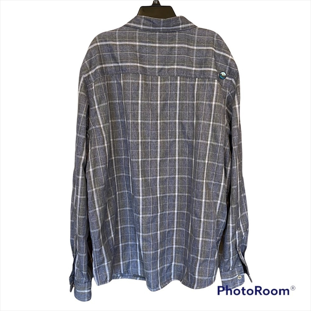 Wrangler Outdoors Long Sleeve Plaid Utility Shirt with Roll Up Sleeves Button L - Picture 3 of 12